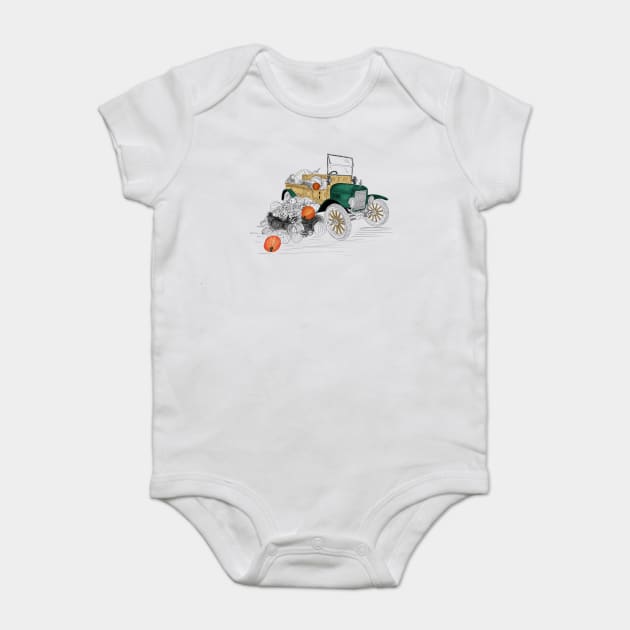 Vintage Car Pumpkin Harvest Baby Bodysuit by H. R. Sinclair